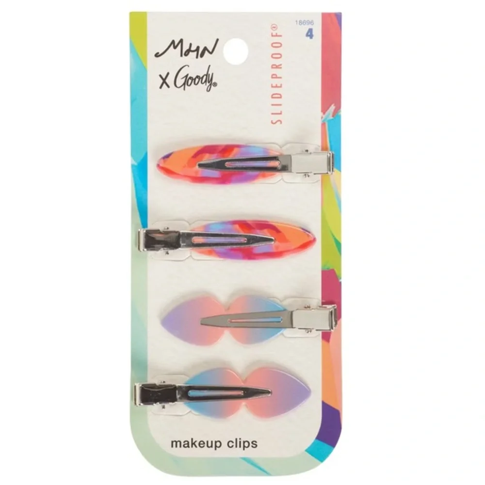 Goody X Morgan Harper Nichols SlideProof Makeup Hair Clips Multicolor 4‎ New
